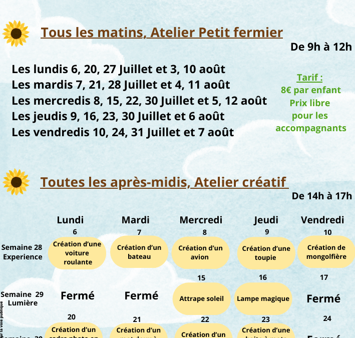 Programme de l&rsquo;Été